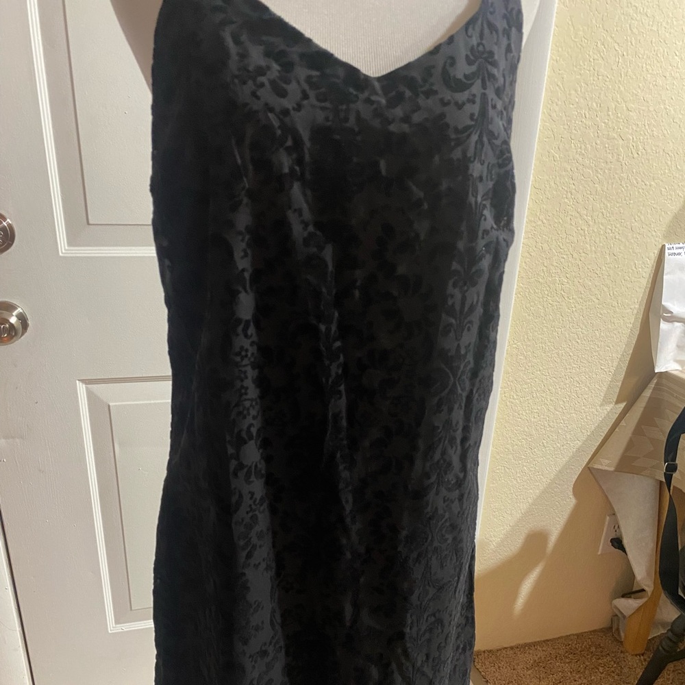 Black paisley cocktail dress